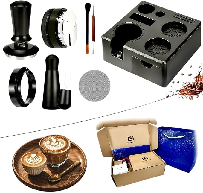 8 Pcs 51mm Espresso Accessories Kit, Tamping Station and Calibrated Coffee by Unknown