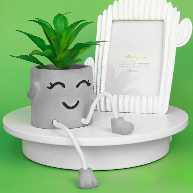 Zerzsy Artificialplant Succulents in Cement Pots - Image 2