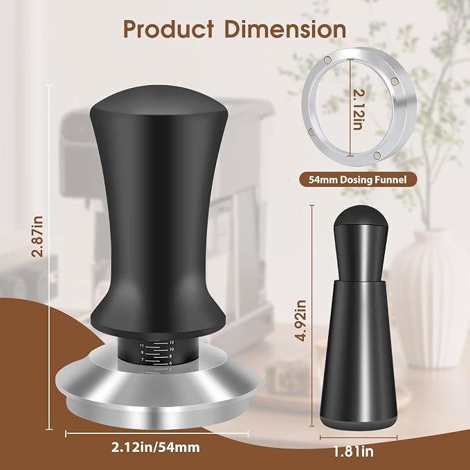 Reoszeank 54mm Espresso Accessories Kit, Spring Loaded Calibrated Tamper - Image 6