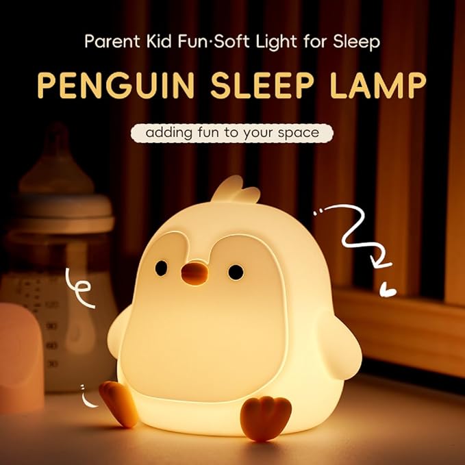 Penguin Night Light for Adults, Dimmable Cute Silicone Animal Nightlight - Image 7