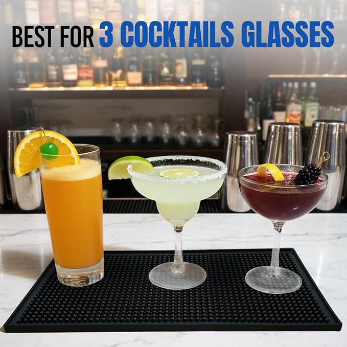 Standard Black Bar Mats 12x6 – Non-Slip Rubber Bar Service & Glass Drying Mats - Image 9