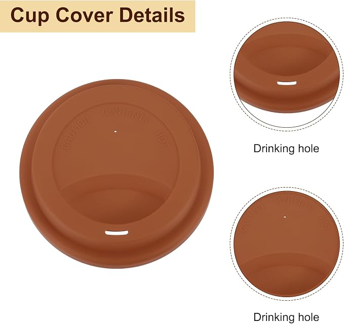 uxcell Silicone Cup Lids, Drinking Lid Reusable Sealed Mug Lid - Image 4