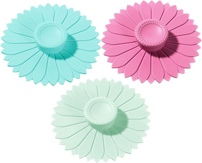 3 PCS Silicone Cup Covers, 4.1 Inch Sunflower Drink Covers Reusable Anti-dust by Unknown