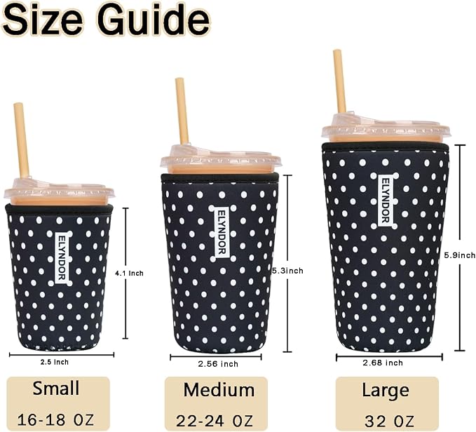 Reusable Insulated Sleeve for Iced Coffee Cup, Beverage Holder for Iced Coffee - Image 5
