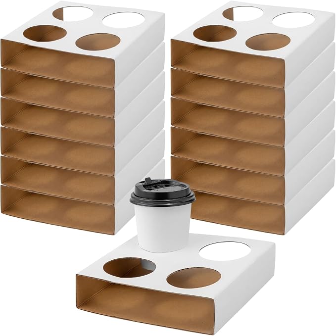 Fun Expess 7" x 7" Disposable Cardstock Four-Drink Flight Carrier by FunExpress