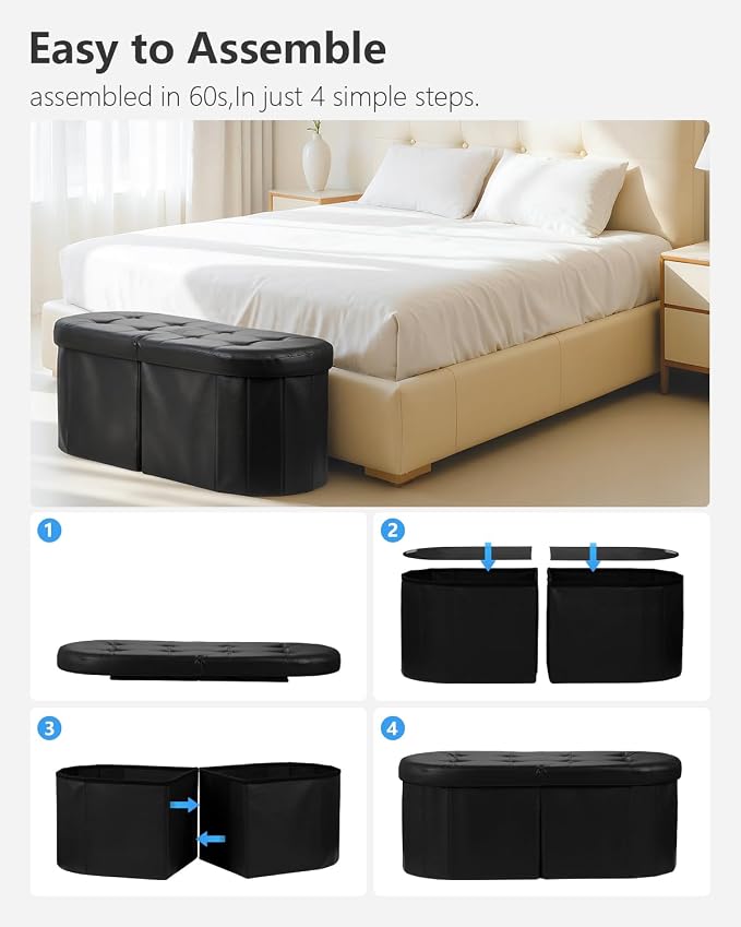 AmasSmile Footrest Ottoman Bench - Image 8