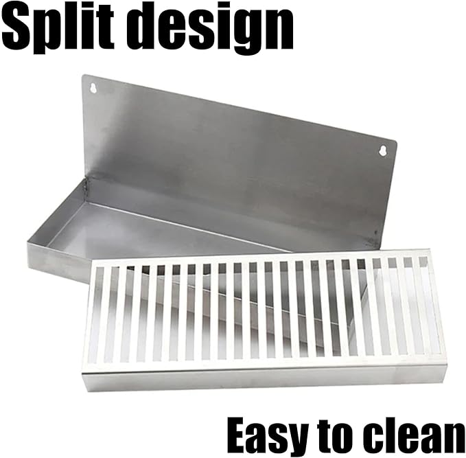 Wall Mount Drip Pan Easy to Clean, Stainless Steel Drip Tray Beer - Image 2