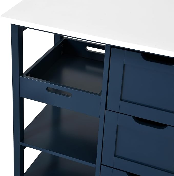 YITAHOME Small Solid Wood Top Kitchen Island Cart on Wheels - Image 7