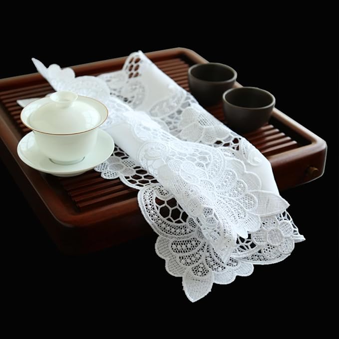 Small Square Lace Cover Cloth Macrame Lace Table Doilies Cutwork Embroidery - Image 4