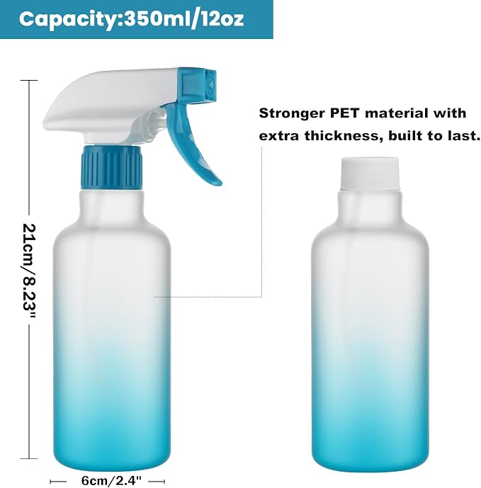 Plastic Spray Bottles 12oz 2 Pack Adjustable Mist/Stream Spraying Heavy Duty - Image 4