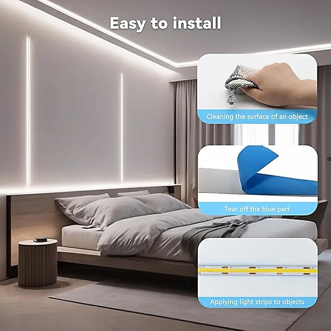 ZSLAIFU A 5V USB LED Light Strip, COB LED Strip Lights, Small LED Strip Light - Image 2
