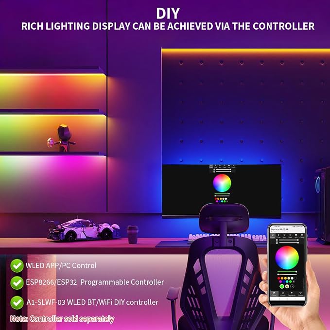 WS2812B IC RGB 5050SMD ECO Individual Addressable LED Strip Light, 16.4FT - Image 6
