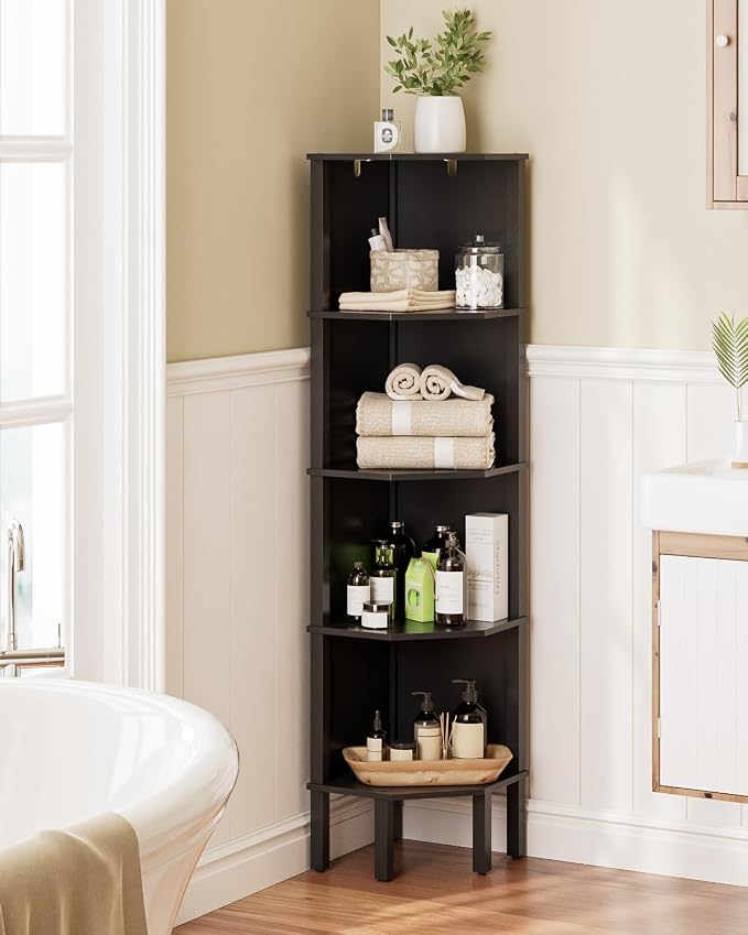 Corner Shelf, 5 Tier Corner Bookshelf, Display Corner Shelf Stand - Image 6