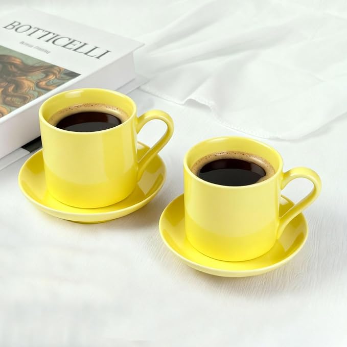 3.5OZ Porcelain Espresso Cups Set of 2 by Unknown