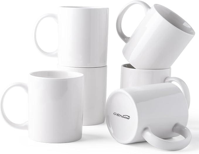 GBhome 12 OZ Off White Coffee Mugs, Ceramic Bulk Coffee Mugs by GBhome