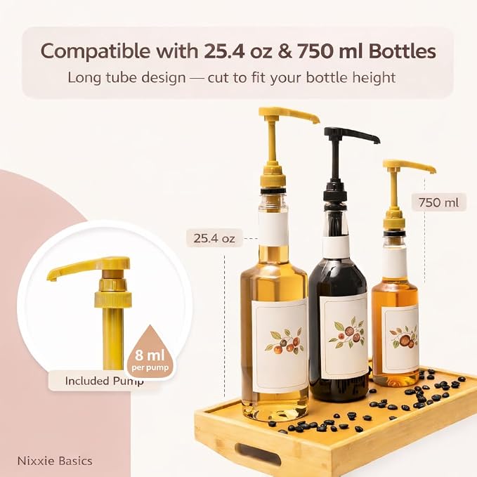 Coffee Syrup Pumps 750ml / 25.4oz Fits Syrup Pump Dispensers - Image 3