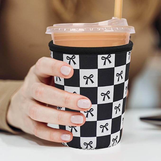 Reusable Insulated Neoprene Iced Coffee Cup Sleeve, Durable Drink Sleeve - Image 3