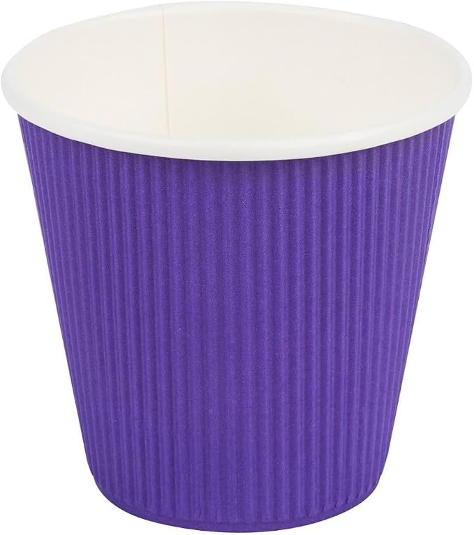 Restaurantware Ripple Wall Coffee Cups 25 Count 8 Ounce Insulated Royal Purple - Image 2