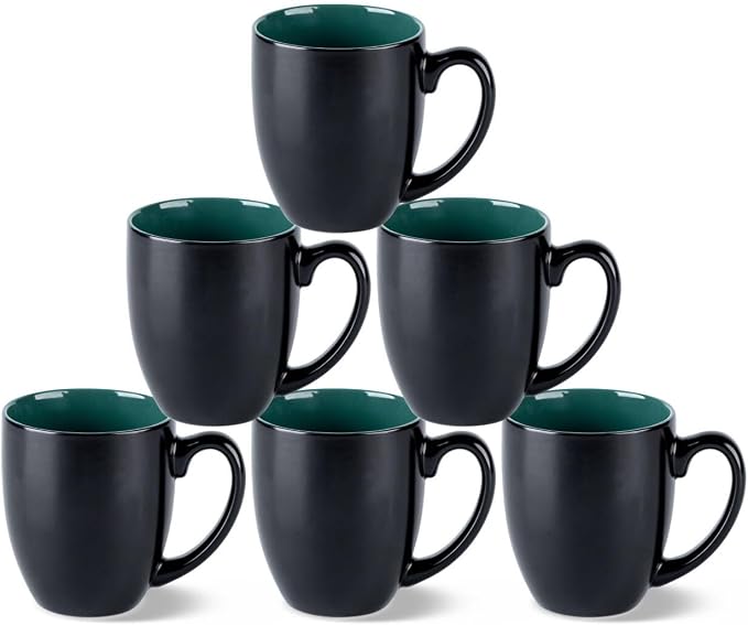GBhome 16oz Coffee Mugs Set of 6, Large Ceramic Coffee Mugs by GBhome