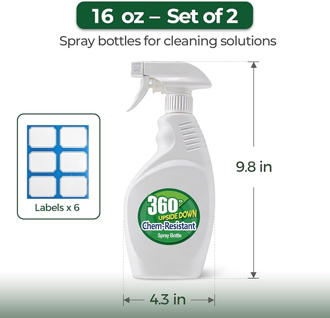 T4U Spray Bottles for Cleaning, 16 OZ Empty Spray Bottles Heavy Duty, Plastic - Image 3