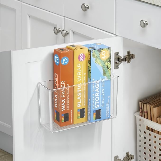 mDesign Plastic Adhesive Mount Storage Organizer Container - Image 2