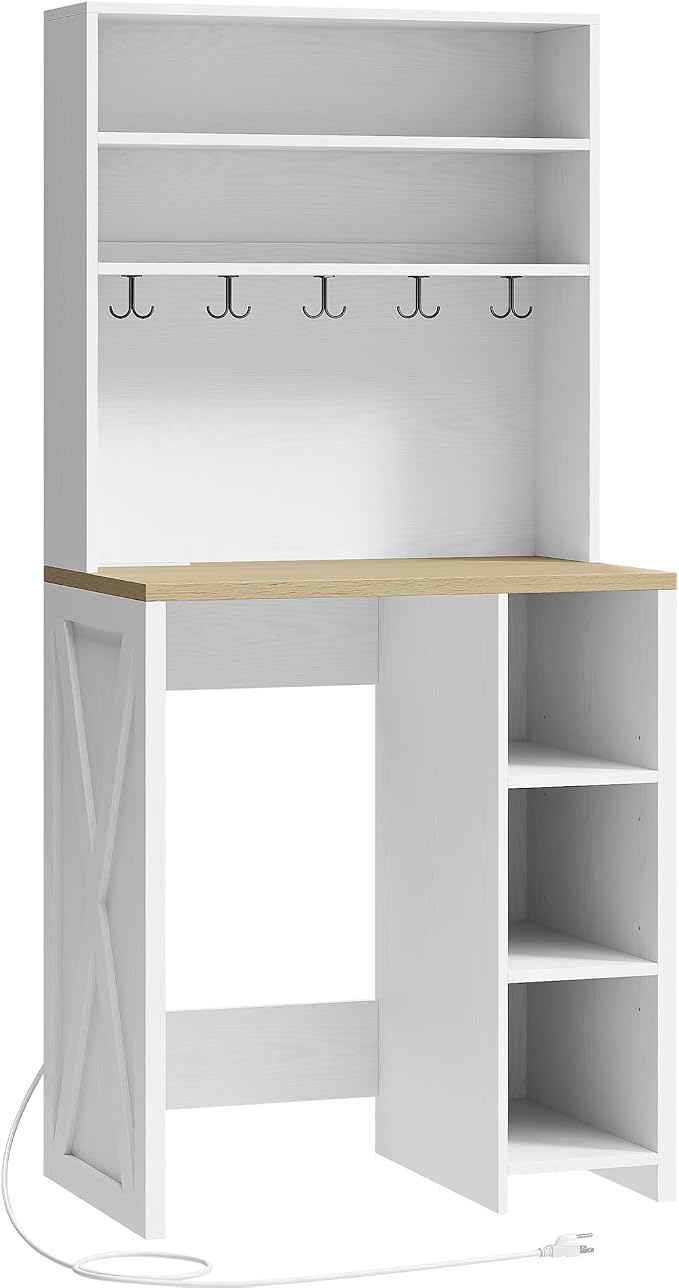 IRONCK Bakers Rack with Mini Fridge Space & Power Outlets, 69.3" Coffee Bar - Image 9