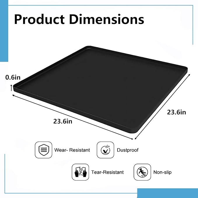 Mini Fridge Mat, 24x24 Inch Silicone Protective Drip Tray - Image 2