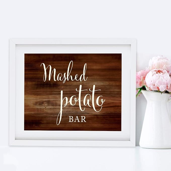 Andaz Press Wedding Party Signs, Rustic Wood Print, 8.5x11-inch, Mashed Potato - Image 5