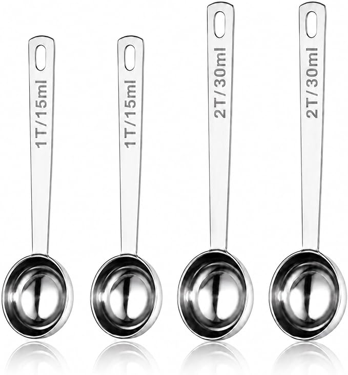4 Pack Coffee Scoop Spoons Set, 1 Tbsp & 2 Tbsp Stainless Steel Measuring Spoons by Unknown