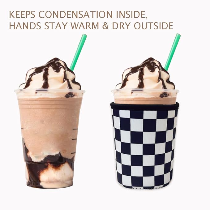 Reusable Insulated Neoprene Iced Coffee Cup Sleeve, Durable Drink Sleeve - Image 6