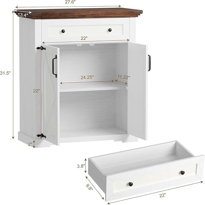 Farmhouse Sideboard Buffet Cabinet - Image 3