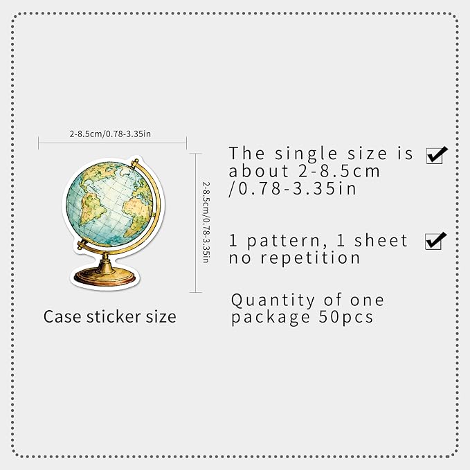 50pcs Retro Style Stickers for Kids Adults- Cute Life Aesthetic Stickers for - Image 5