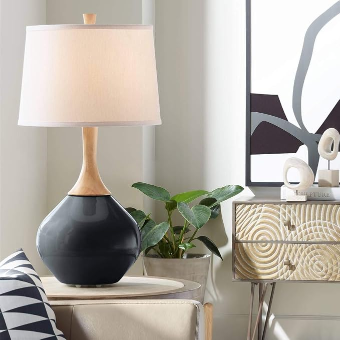Color + Plus Wexler 31" Tall Large Teardrop Mid Century Modern End Table Lamp by ColorPlus