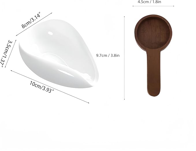 Espresso Station Essential Set White Coffee Bean Dosing Cup n Walnut Coffee - Image 2