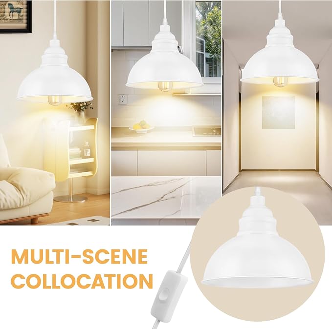 Plug in Pendant Light, 15FT Hanging Lights, On/Off Switch, Industrial Pendant - Image 5