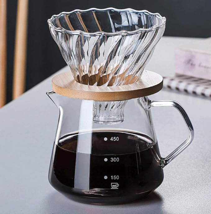 Pour Over Coffee Maker - 20 OZ /600ML Glass Carafe Coffee Server by COFISUKI