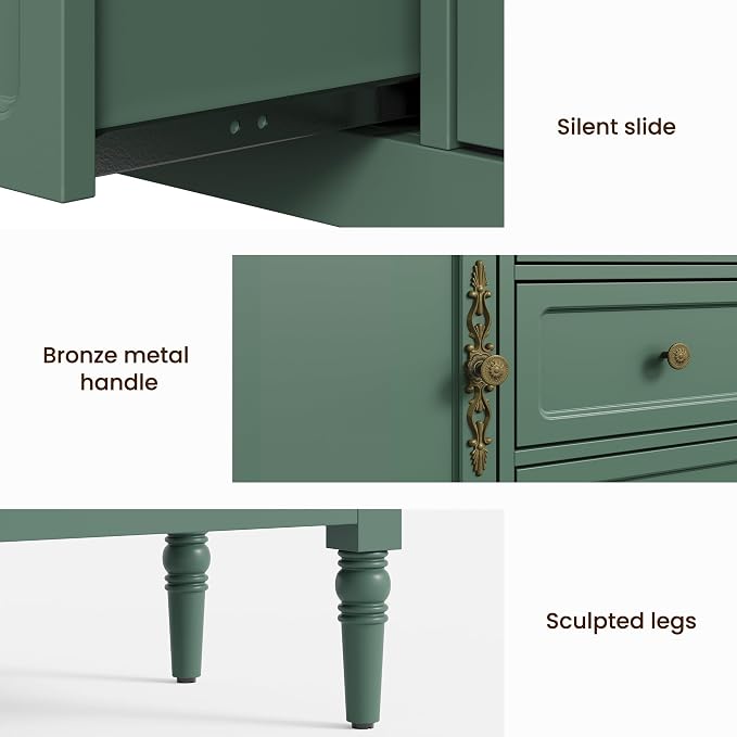 RoyalCraft Buffet Cabinet with 2 Doors & 3 Drawers, Vintage Sideboard with - Image 5
