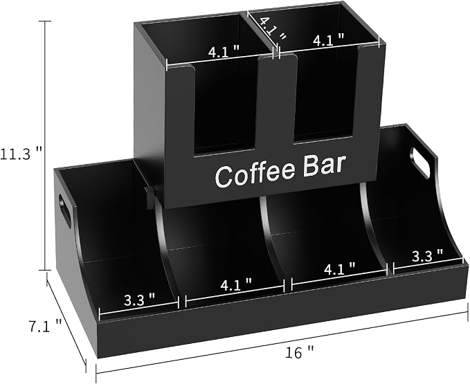 Coffee Station Organizer, Wooden Coffee Bar Organizer - Image 5