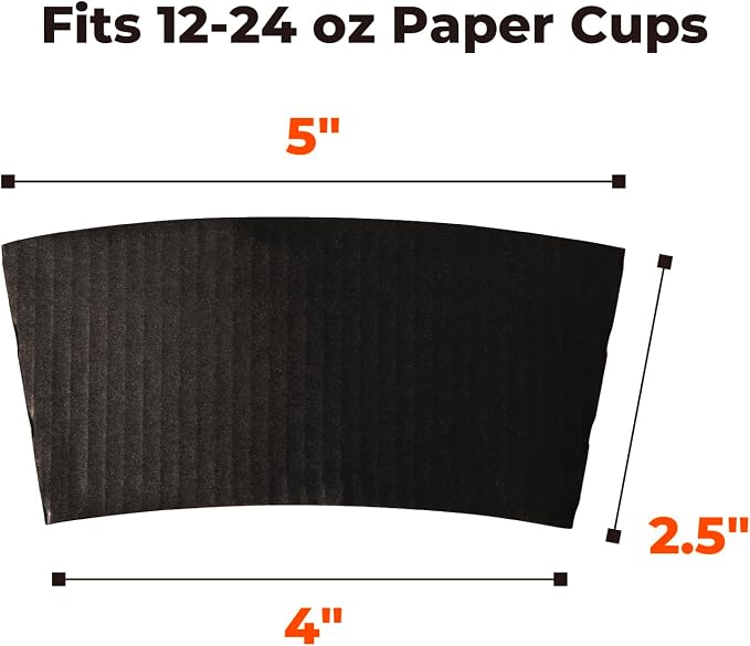 FMP Brands 100 Pack Black Coffee Sleeves - Image 3