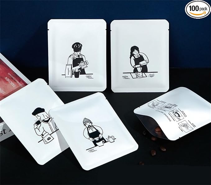100Pcs Coffee Drip Packing Bag Open Top Pouch Package Bag by NATX