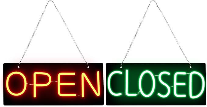 Led Open Signs for Business, Open and Close Double sided Witching, Powered by by Unknown