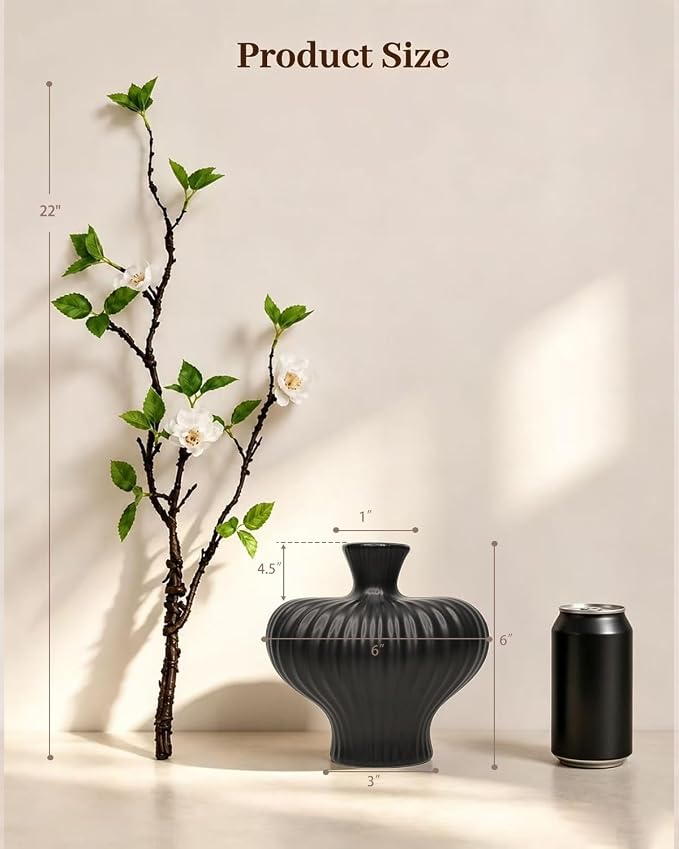 22'' Budded Faux Stem with Vase, Fake Branches in Vase - Image 2