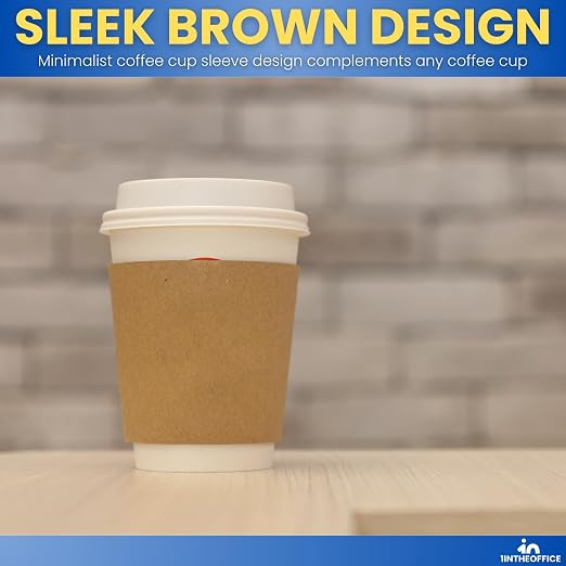 1InTheOffice Coffee Cup Sleeves, Corrugated Coffee Sleeves - Image 5