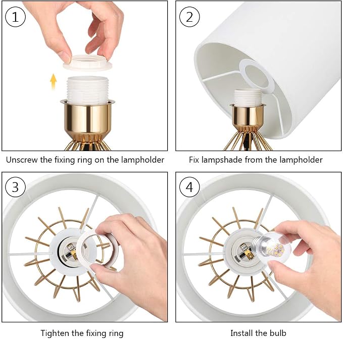 HAITRAL Gold Table Lamp - Image 8