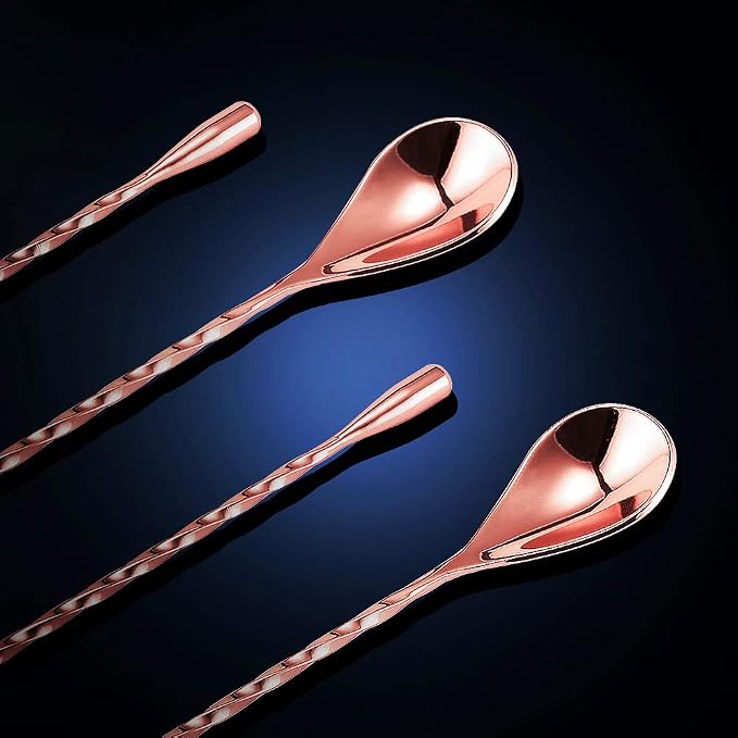 12 Inches Mixing Spoon Stainless Steel, 2 Pack Spiral Pattern Bar Spoon - Image 5