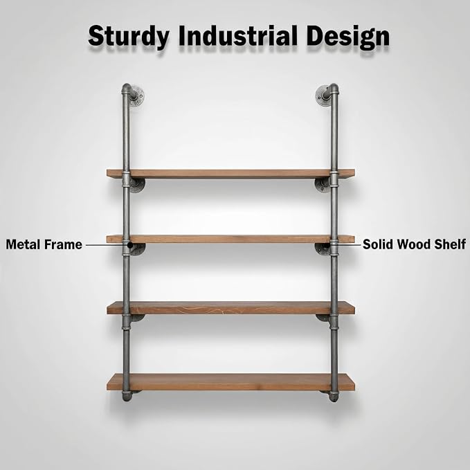 Industrial Wall Mounted Iron Floating Pipe - Image 5