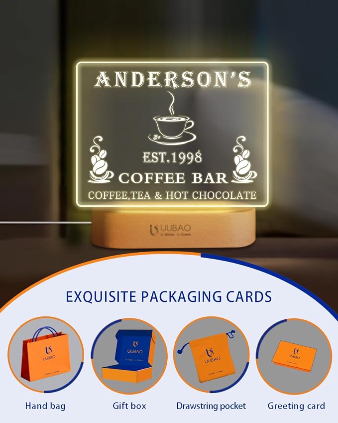 Personalized Bar Signs with Name Customized Home Coffee Bar Mini Bar Sign Gifts - Image 4