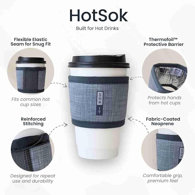 Sok It HotSok Coffee & Tea Reusable Insulated Neoprene Cup Sleeve - Image 5