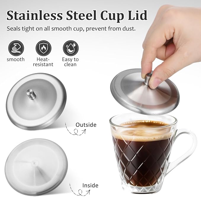 DOITOOL 5Pcs Reusable Lids Stainless Steel Cup Covers - Image 6