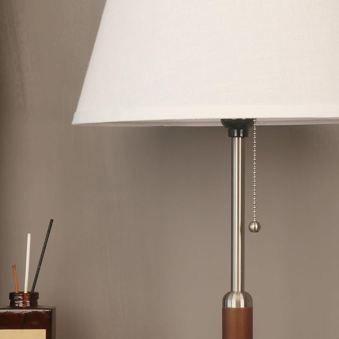 21" Modern Bedside Lamp Mid Century Table Lamp, Pull Chain Nightstand Lamp - Image 9